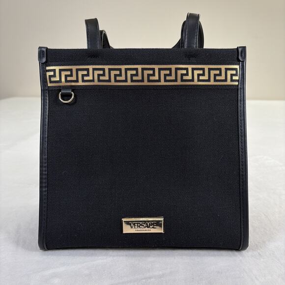 Versace Fragrances Canvas Bag Black Gold Travel Purse Handbag VIP GWP. New - Picture 8 of 16
